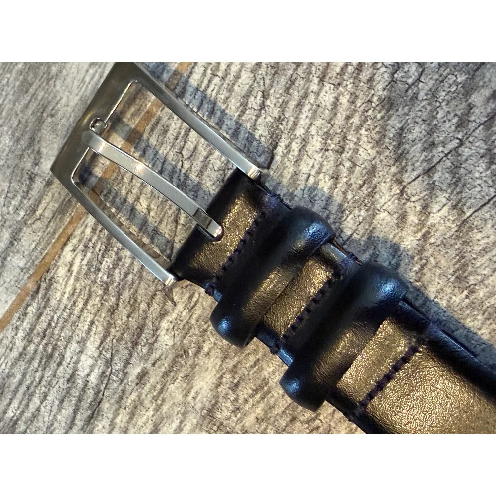 Genuine Italian Leather USA 1107-001 Dress Belt Mens 40 Black Handcrafted NWOT‎